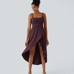 HALARA Breezeful Sleeveless Dress in Deep Purple with matching shorts